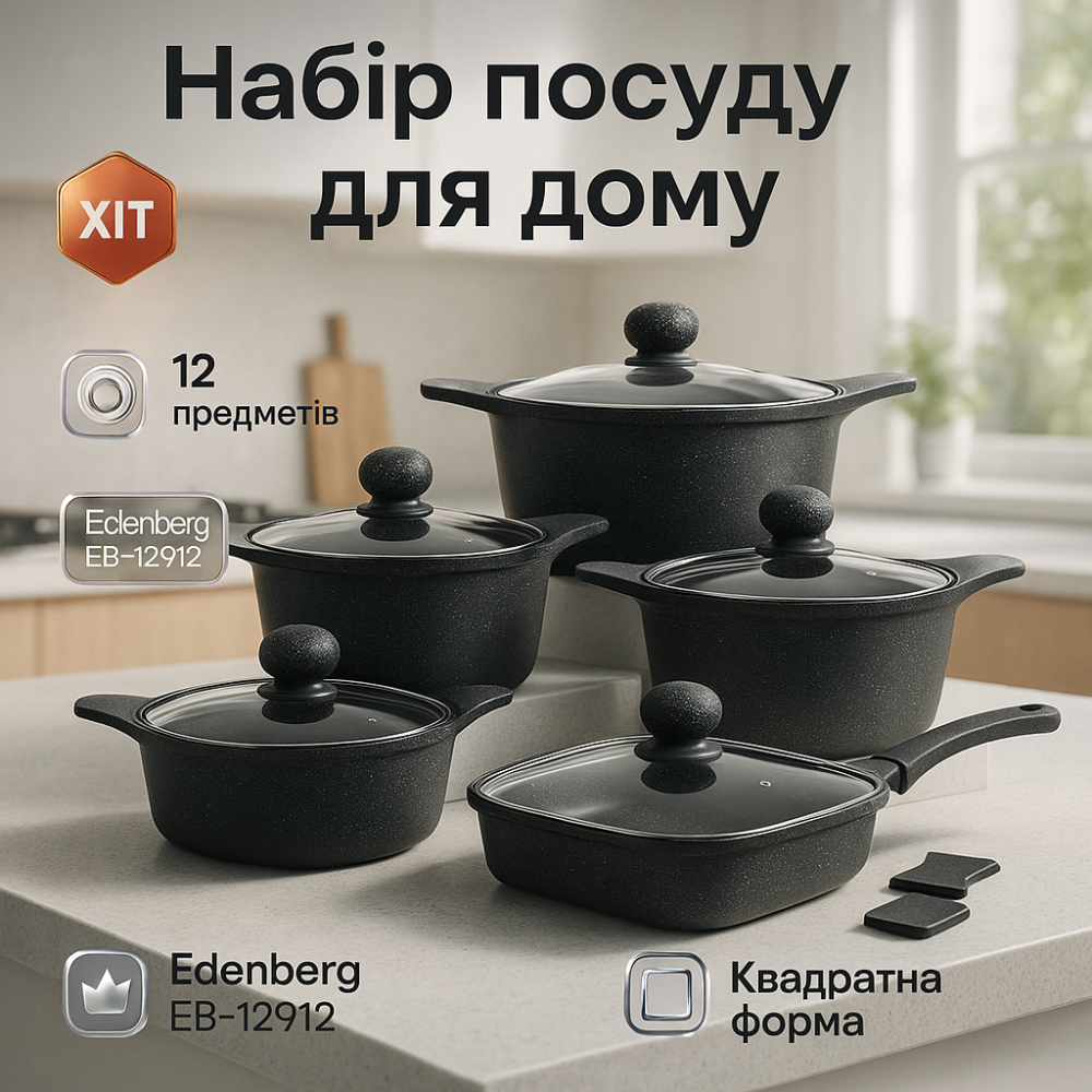 Набор кастрюль с комплектом крышек, Сборный набор кастрюль каструль для электрических плит IY-91 Львов - изображение 3