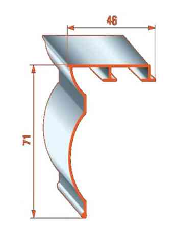 Алюминиевый потолочный карниз БР-24 белый 1.75 Бровары