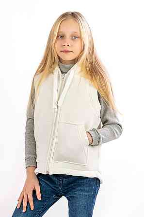 Жилет дитячий, чорний, сірий меланж, молочний топ Крохатушка одяг Київ