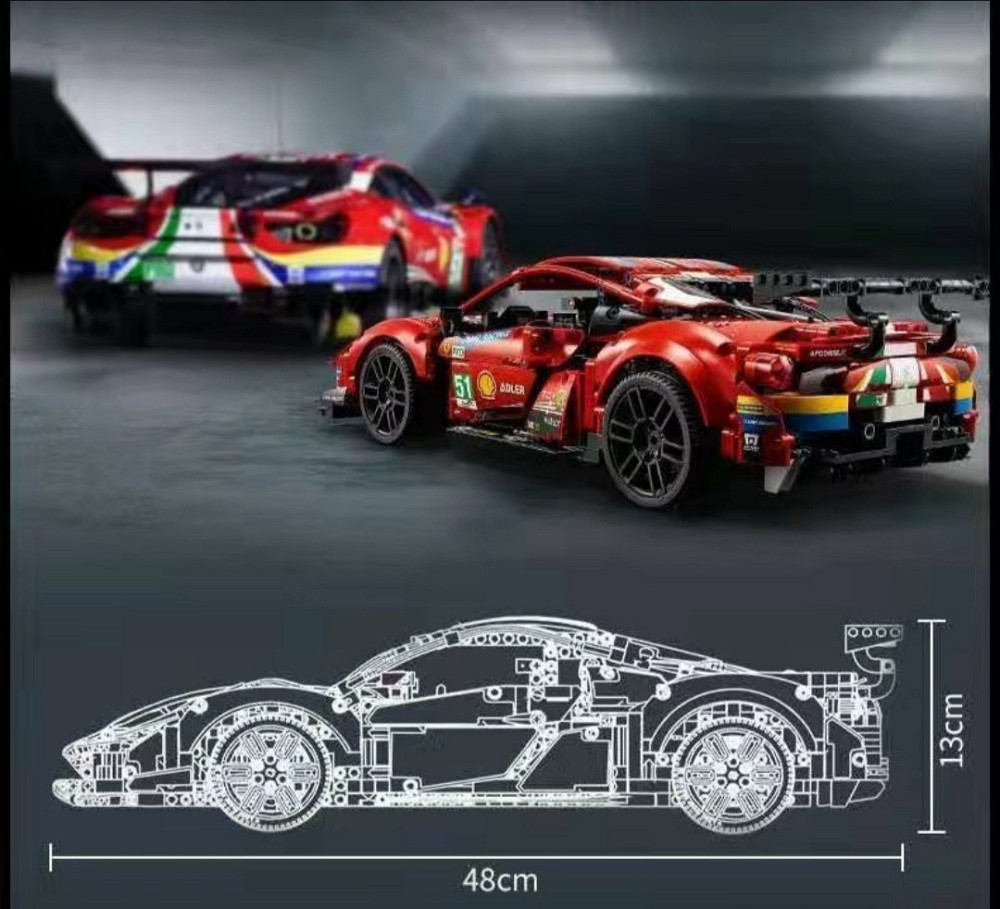Конструктор Technic Ferrari 488 GTE AF CORSE 1677 деталей маштаб 1:10 Феррарі червона Корса Киев - изображение 3
