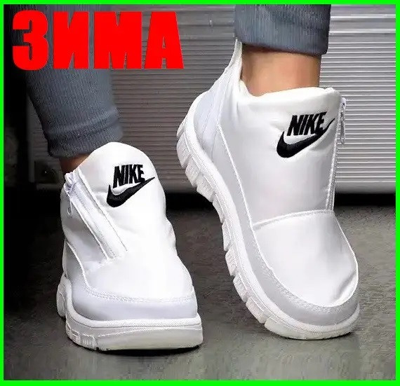 Зимові жіночі Кросівки Nike на Хуху Білі Снікерси Найк Дутики (розміри: 36,37) Дніпро - фото 4