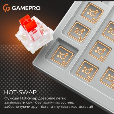 Клавіатура GamePro Genesis Metallic MK110W Outemu Red Switch USB UA White (MK110W) Вінниця - фото 7
