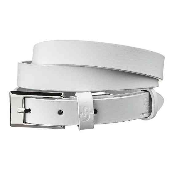 Ремінь тонкий жіночий GRANDE PELLE 11252 Білий Київ