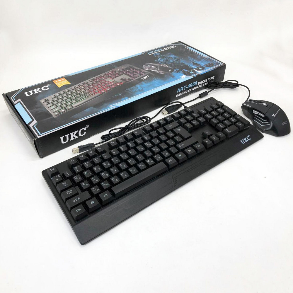 Клавиатура+мышка UKC с LED подсветкой от USB M-710, клавиатура игровая с подсветкой и мышкой FH-20 Львов - изображение 11