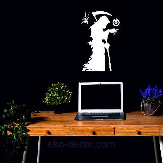 Декоративне настінне Панно «Смерти з косою», Декор на стіну 90*59 см, Білий Київ