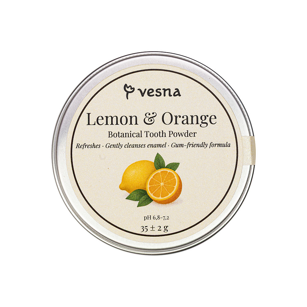 Освіжаючий зубний порошок Лимон і Апельсин Vesna 35 г Київ - фото 1