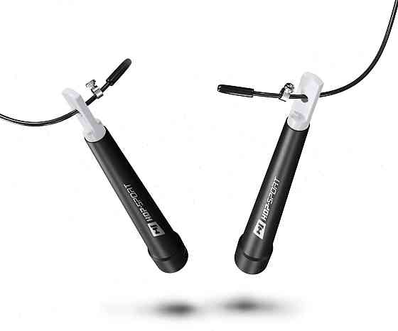 Скакалка Hop-Sport Crossfit з пластиковими ручками HS-P010JR чорна Київ