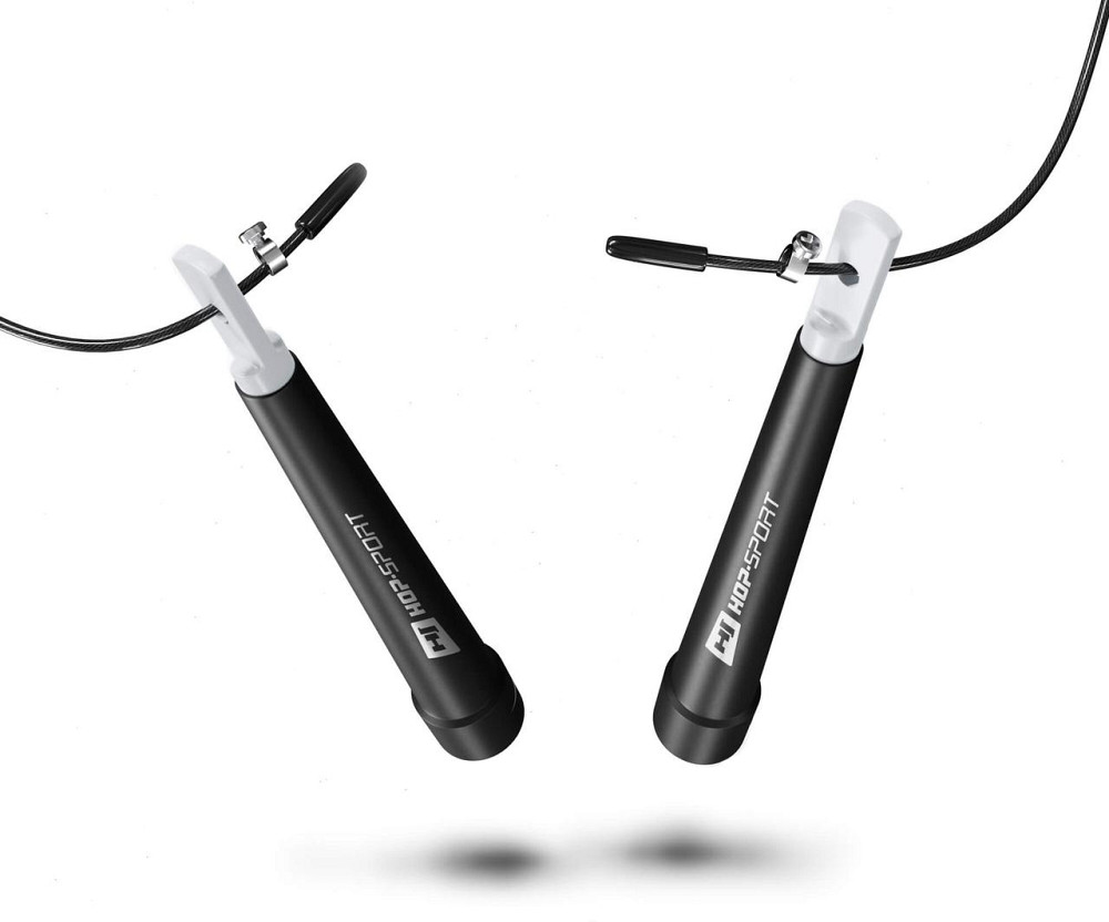 Скакалка Hop-Sport Crossfit з пластиковими ручками HS-P010JR чорна Київ - фото 3