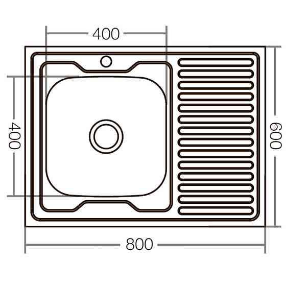 Кухонна мийка накладна ZerixZ8060L-06-160E (Satin) (ZX1616) Київ