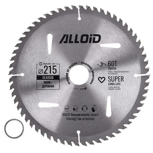 Диск пиляльний по дереву з твердосплавними напайками 215х30/25,4мм, 60 зубів Alloid Одеса - фото 2