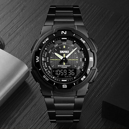 Чоловічий наручний годинник Skmei Marshal Black VIP Вінниця - фото 6
