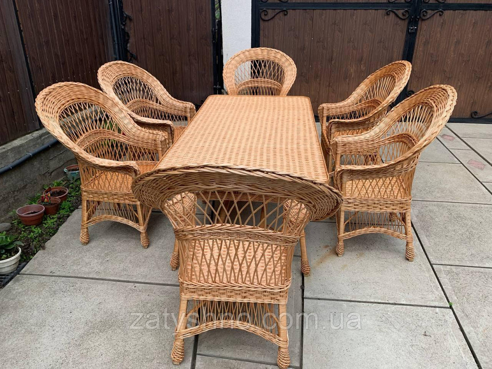 Комплект меблів із лози з великим столом Київ - фото 3