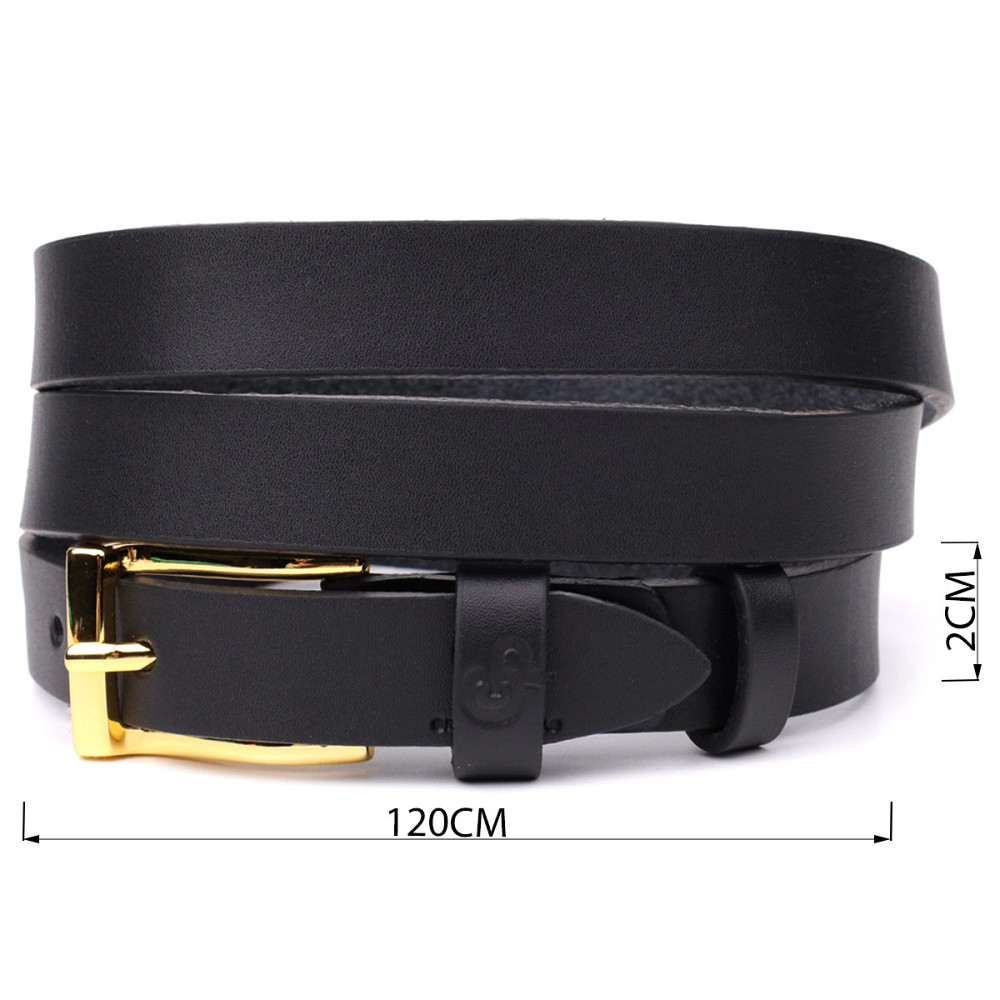 Тонкий кожаный ремень для женщин GRANDE PELLE 22947 Черный Киев - изображение 3