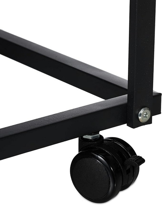 Стеллаж для растений металлический передвижной на 4 яруса цвет черный Каменец-Подольский - изображение 4