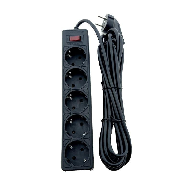 Сетевой фильтр с заземлением 5 гнезд, 5 м, черный Днепр - изображение 3