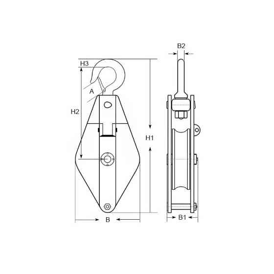 Блок однороликовый с крюком ТМ ABLE 6,4 т Одесса