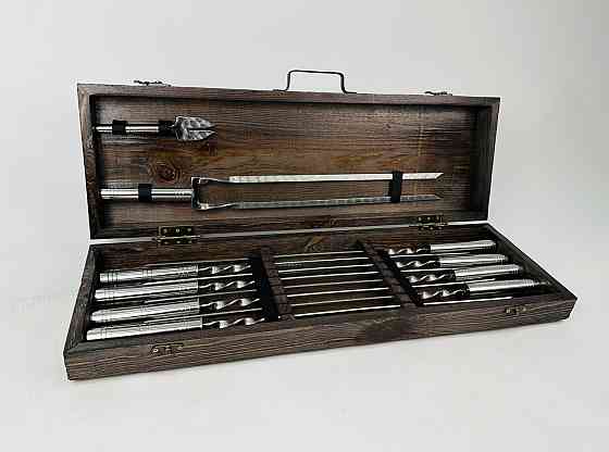 Подарунковий набір шампурів у дерев'яному кейсі СРІБЛО HAPPY DAYS Тернопіль