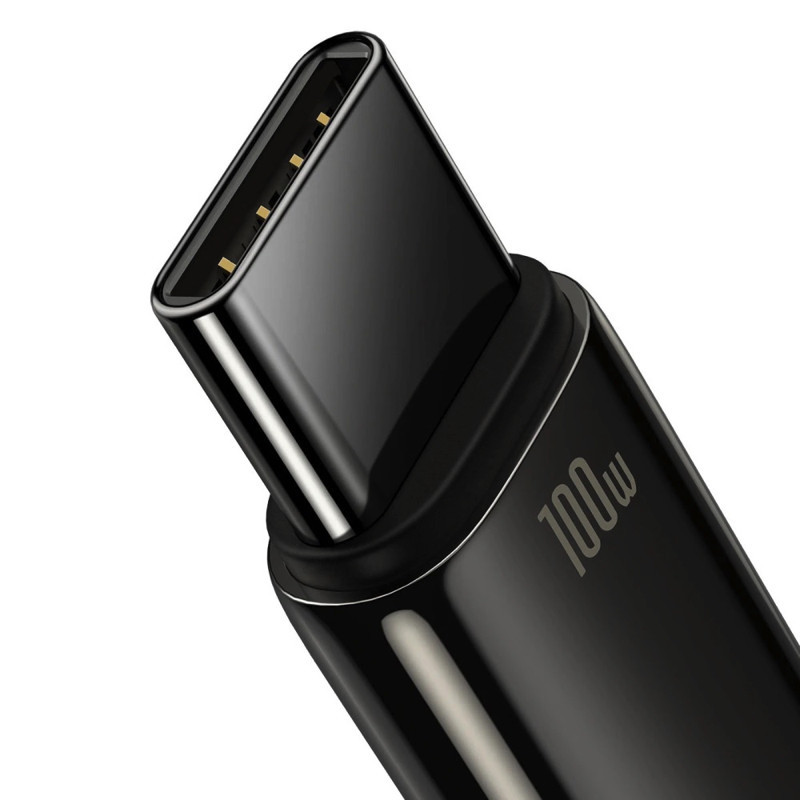 Кабель USB - Type-C Baseus Tungsten Gold Fast Charging Data Cable 100W 1m Black CAWJ000001 Одеса - фото 3