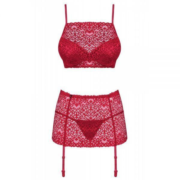 Комплект Obsessive Lividia 3 pcs set red S/M Sex Aura Киев - изображение 3