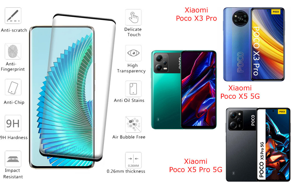 Защитное стекло HyperGlass Pro для Xiaomi Poco X3 Pro, X5 5G, X5 Pro 5G – максимальная чувствительность и Киев - изображение 2