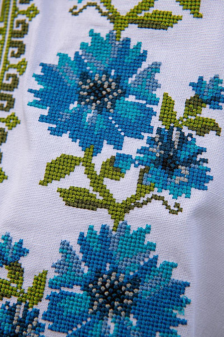 Вишиванка жіноча лляна, білий топ Київ - фото 3