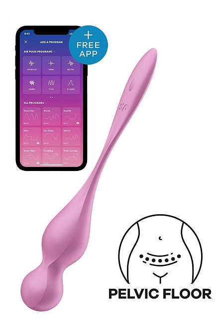 Смарт-шарики Кегеля Satisfyer Love Birds 1 с вибрацией, розовые Sex Aura Киев - изображение 1