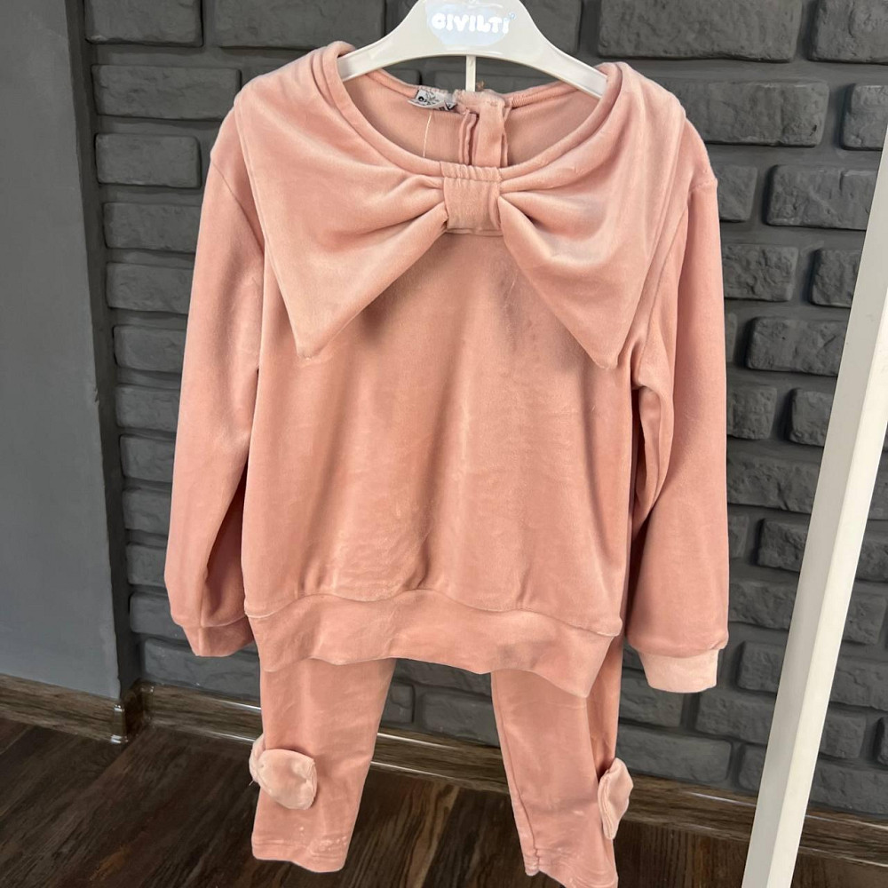 Дитячий Костюм для Дівчаток Велюр Turkey Пудра, 2-3 роки 92-98 см Київ - фото 1