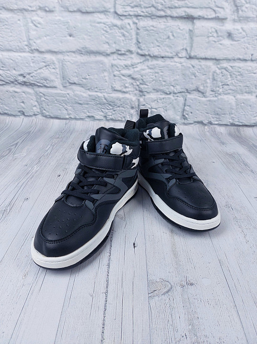 Дитячі демісезонні кросівки хайтопи чорні мілітарі для хлопчиків ТМ "Bessky" 32,33 Миколаїв - фото 5
