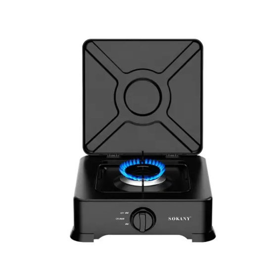 Настільна газова плита на 1 конфорку Sokany чорна Київ