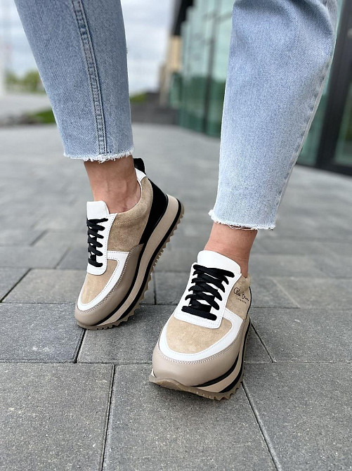 ALEX BENZ Кросівки жіночі ALEX BENZ DJ66 чорні+кофе (весна-осінь, шкіра+замша натуральна) (5026 Коломия - фото 6