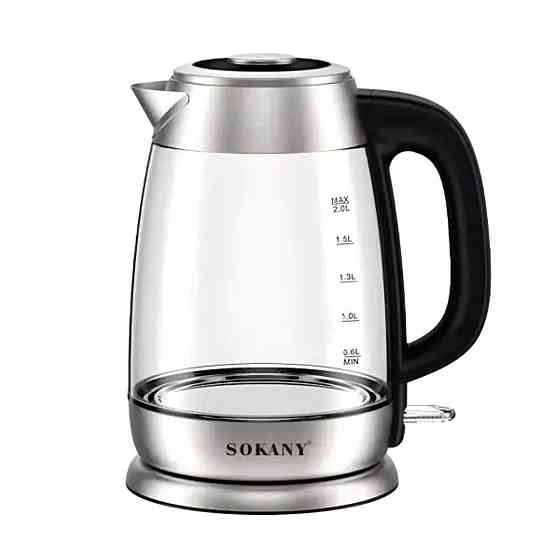 Електрочайник Sokany Electric Kettle 2000W 2l прозорий чайник SKSH1069 Київ