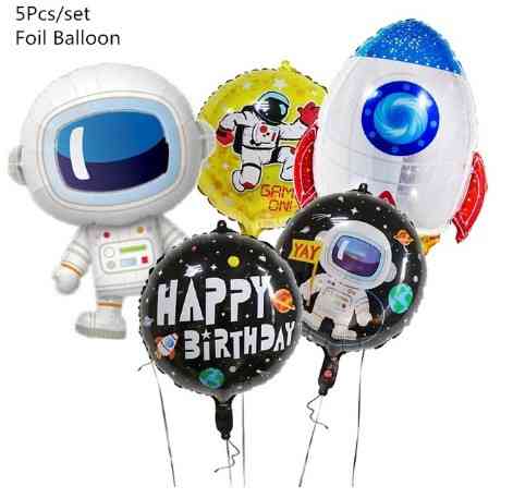Шарики космонавт с ракетой для детей 5 штук one size разноцветный Киев