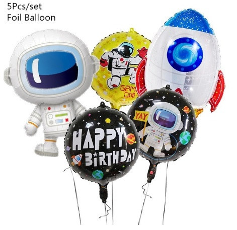 Шарики космонавт с ракетой для детей 5 штук one size разноцветный Киев - изображение 2