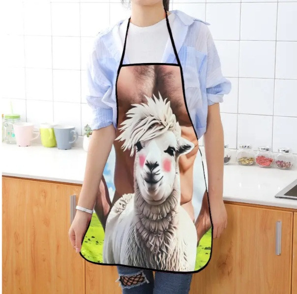 Фартух з голим торсом Лама 75 на 60 см різнобарвний Київ - фото 7