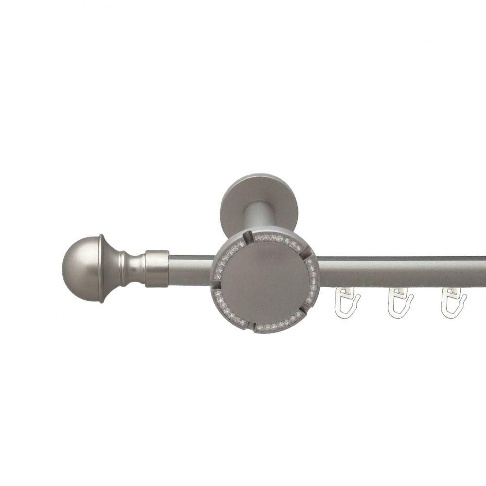 Карниз Orvit Бостон металевий однорядний розета реверс фламо профільна труба  Сатин 19 мм 160 см (00-00015242) Львів - фото 1