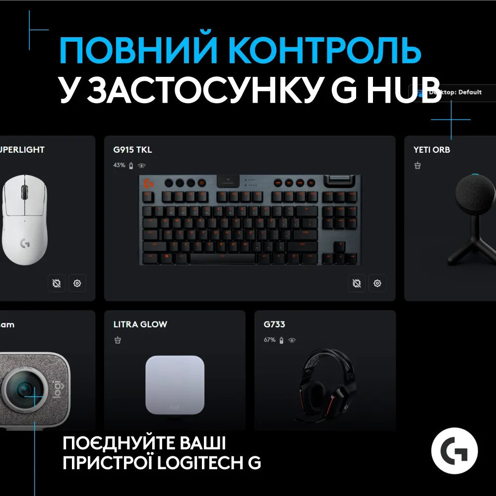 Мікрофон Logitech G Yeti Orb RGB White (988-000558) ( Білий ) Харків - фото 2