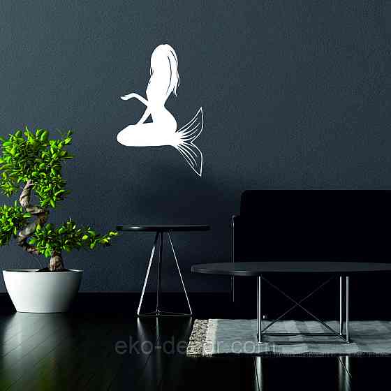 Декоративное настенное 3D Панно «Русалочка» Декор на стену с объемом 50*35 си, Белый Киев