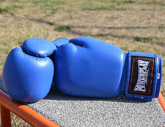 Боксерські рукавиці PowerPlay 3004 Classic Сині 14 унцій Луцк