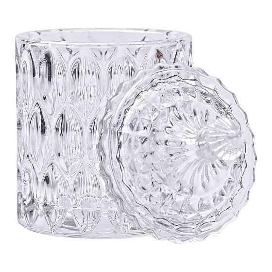 Цукорниця з кришкою Ø 7.5 см ваза цукорниця кругла скляна HP-4-102 Київ