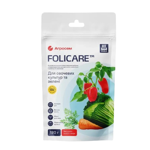 Добриво для овочевих культур та зелені універсальне мінеральне 180гр Yara Folicare Житомир