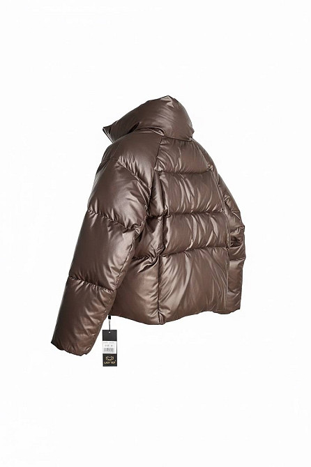 Куртка жіноча Lady Yep 30083 пуффер коротка глянцева коричнева, коричневий, M Київ - фото 7