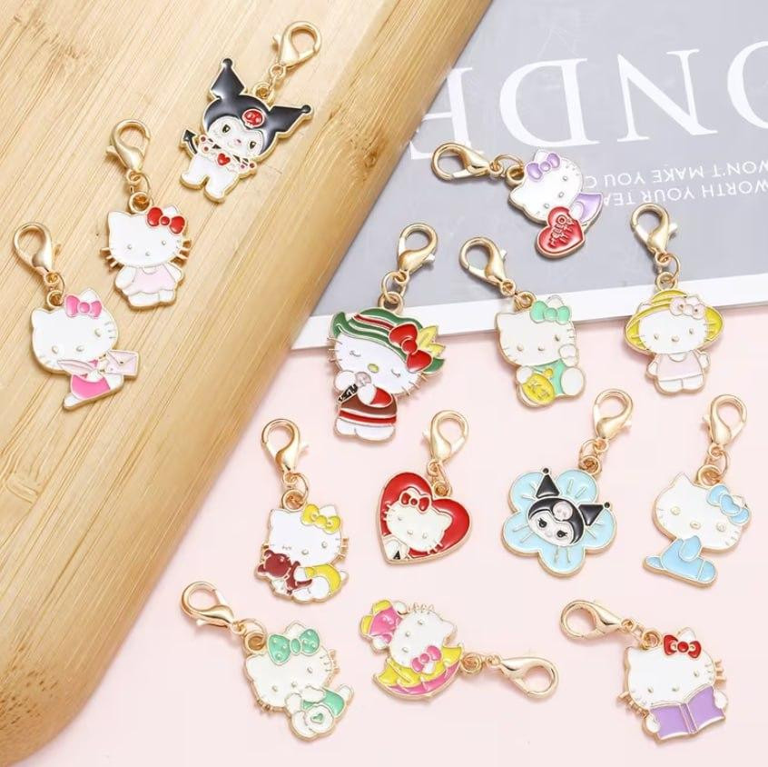 Набор 10 шт. эмалированных подвесок в виде котиков Hello Kitty | Брелки и кулоны из цинкового сплава Киев - изображение 3