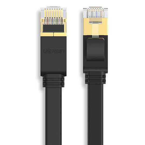 Патч-корд Ugreen NW106 прямий U/FTP (STP) мережевий кабель Ethernet Cat7 11262 (Чорний, 3м, Плоский) Миколаїв