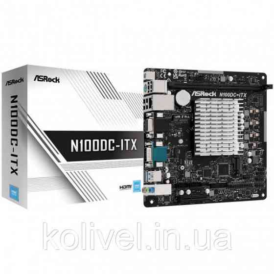 ASRock N100DC-ITX (Quad-Core N100 3.4GHz, 1xDDR4 DIMM, VGA/HDMI, 1*PCIe, 2xSATA3, M.2, GLan, miniITX Киев