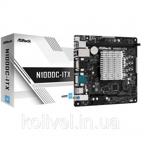 ASRock N100DC-ITX (Quad-Core N100 3.4GHz, 1xDDR4 DIMM, VGA/HDMI, 1*PCIe, 2xSATA3, M.2, GLan, miniITX Киев - изображение 5