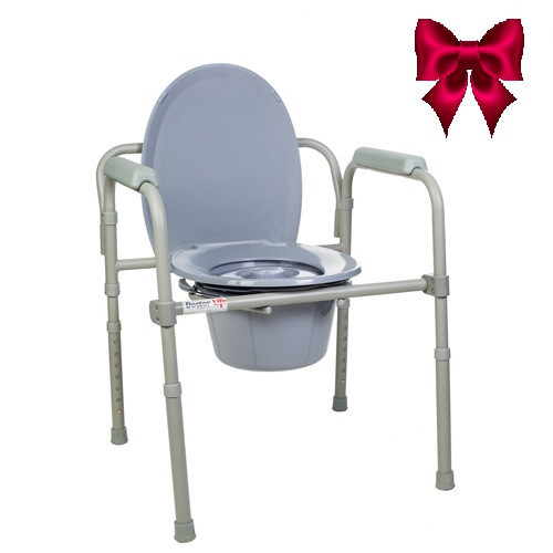 Стілець туалетний складаний сталевий Doctor Life 12627 Дніпро - фото 1