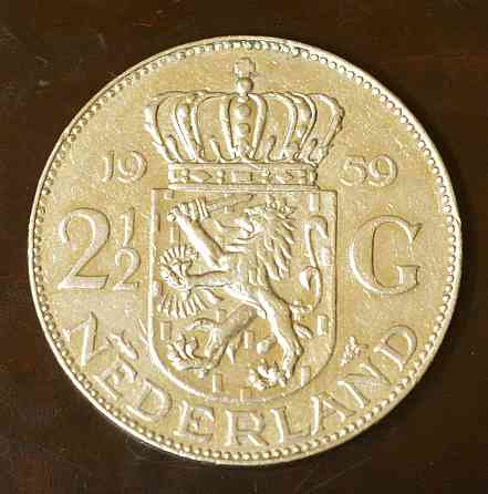 Нідерланди 2,5 гульдена 1959 рік (Срібло) Полтава