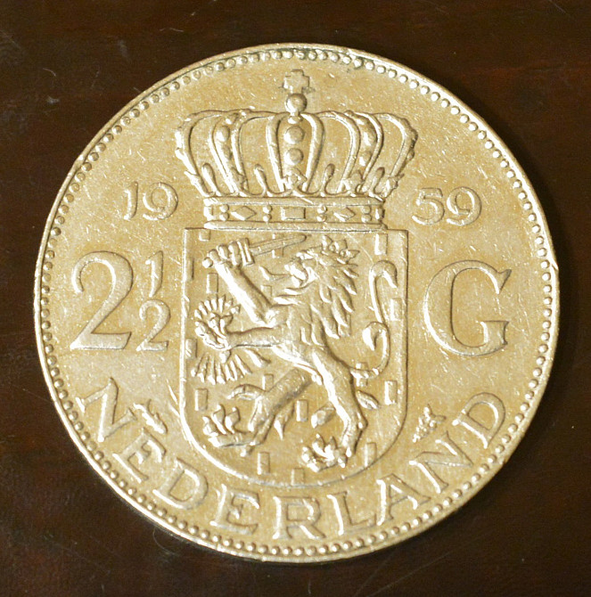 Нідерланди 2,5 гульдена 1959 рік (Срібло) Полтава - фото 1