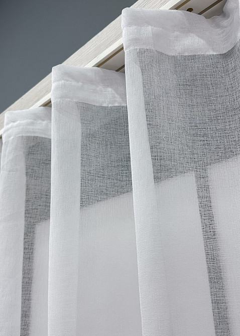 Тюль VR-Textil 1276т Мікро-льон однотонний Білий 270х170 см (43-171) Київ - фото 5