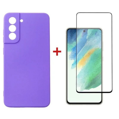 Чехол для мобильного телефона Dengos Kit for Samsung Galaxy S21 FE case + glass (Purple) (DG-KM-40) Винница - изображение 1